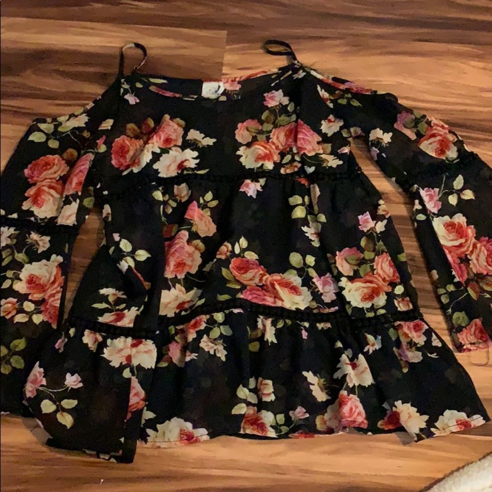 XS floral see through shirt